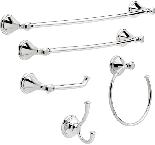 Delta Towel Rack | 18 Inch Polished Chrome Towel Bar for Bathroom, Kitchen | Cassidy Accessories - Image 2