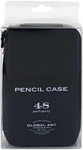Global Art Genuine Leather Pencil Case 48 Pencil Capacity in Black by SpeedballArt