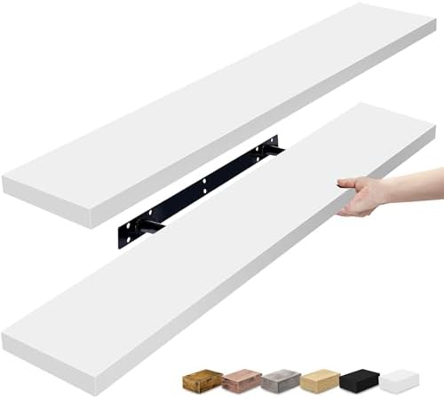 Sorbus Floating Shelves for Wall Storage (35 Inch, 2 Pack, White) by Sorbus