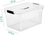 Clear Storage Latch Box 12 Quart, Plastic Organizing Box/Bin with Lid and Black Handles, 6-Pack - Image 2