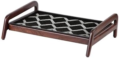 Anji Mountain Heavy Duty Waterproof Wooden Shoe Storage Mat Organizer/Boot Storage Tray Multi Use for Entryway with Coir, Black and Ivory Diamond Insert, 1 Tier, Fits 2 Pair (26.5" Wide) by AnjiMountain