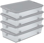 Sterilite Wheeled Latching Box w/Lids for Home & Office, 56 Quart, 4-Pack by Sterilite
