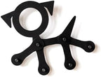 Three by Three Seattle Dog Wall-Mounted Coat Rack, Black Metal by ThreebyThreeSeattle
