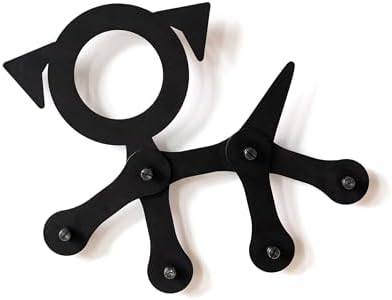 Three by Three Seattle Dog Wall-Mounted Coat Rack, Black Metal by ThreebyThreeSeattle