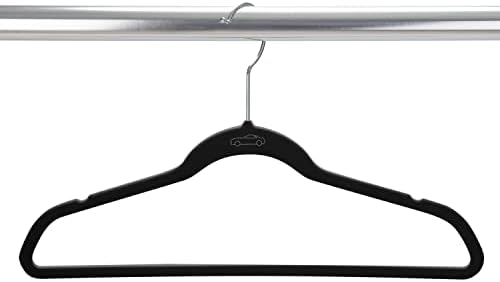Simplify 100 Pack Kids Velvet Hangers | Slim | Non-Slip Design | Space Saving | Childrens Clothes | Shirts | Pants | Dresses | Baby Nursery | Closet Storage & Organization | Black - Image 6