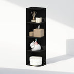 Furinno Reed Corner Shelf, 4-Tier Corner Bookshelf, Book Shelf, Corner Shelves, Storage Rack, for Organization and Storage, Home Office, Living Room, Blackwood - Image 5