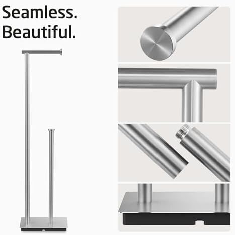KES Freestanding Toilet Paper Holder Stand with Reserve - Image 3