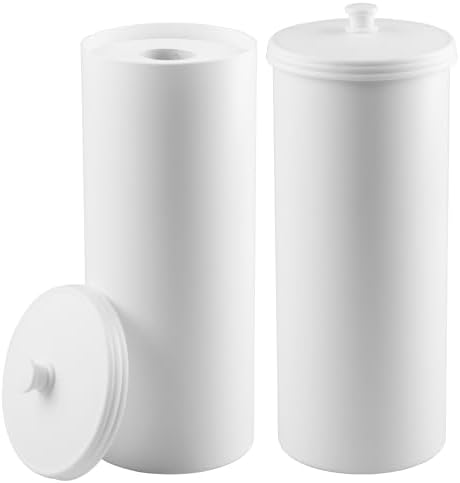iDesign Freestanding Bathroom Toilet Paper Storage Holder, 2-Pack, White by iDesign