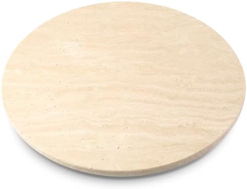 Koville 16'' Beige Marble Lazy Susan Travertine Turntable for Kitchen Dinning, Marble Lazy Susans Organizer for Cabinet, Serving Rotation Spinning Tabletop Organizer Swiveling, Spice Rack Storage by Koville