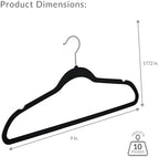Simplify Slim Velvet Clothes Hangers | 100 Pack | Non-Slip | Shirts | Suit | Pants | Dresses | Garments | Closet Storage & Organization | Durable | Black - Image 5