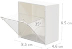 Wall-mounted Clamshell Storage Box, Clamshell Storage Box Mount Wall, Wall Mounted Cotton Swab Holder, Convenient Wall Mounted Clamshell Design Plastic Cotton Swab Storage Holder (8pcs) - Image 7