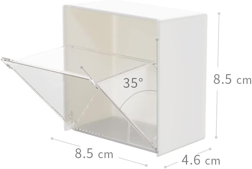 Wall-mounted Clamshell Storage Box, Clamshell Storage Box Mount Wall, Wall Mounted Cotton Swab Holder, Convenient Wall Mounted Clamshell Design Plastic Cotton Swab Storage Holder (4pcs) - Image 7