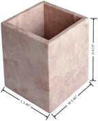 Natural Marble Stone Square Storage Container Empty Vessel Holder Cup for Candle/Pens/Sundries items (Cream Rose) - Image 6