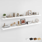 Dreamland 72Inch Floating Shelves for Wall, Rustic Wooden White Floating Shelves for Living Room, Kitchen, Farmhouse, Deep Wall Mounted Book Shelf, Wood Storage Display Shelf for Home Decor, Set of 2 by Dreamland
