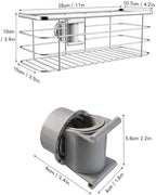 Shower Slide Bar Caddy Basket, Stainless Steel, 11 x 4.2 x 3.9 Inch, Adjustable Pole-Mounted Organizer for Shampoo and Body Wash - Image 2