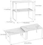 Counter Shelf Set of 4, Kitchen Cabinet Organizer Shelves, Marble White - Image 3