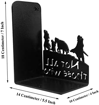 Decorative bookends for Shelves, Heavy Metal Bookends, Unique Bookends, Non Skid Book Ends, Book Stopper for Home/Office Decor/Shelves, 7 X 5.51 X 4 in/Piece (with Quote on Product) - Image 2