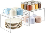 Acrylic Cabinet Organizer, Set of 2 Clear Shelf Organizer for Kitchen Pantry Organizers and Storage, Display Cabinet Shelf Room Decor Countertop Desk Shelves, Spice Organization for Cabinet by Unknown