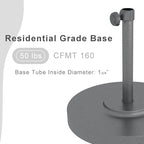 California Umbrella 50lbs Heavy Duty Weighted Patio Umbrella Base, Hammertone Grey - Image 3