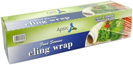 Clear Plastic Cling Wrap for Food, Standard 24" X2000ft by Apsic