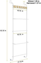 BTY Over The Door Towel Rack 5 Tier Towel Door Hanger for Bathroom Over The Door Towel Bar Hanger with Hooks Back of Door Towel Rod Organizer for Clothes Hand Towels (White) - Image 2