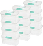 Sterilite Nesting ShowOffs Medium Storage Bins with Lids & Handles, 12-Pack by Sterilite