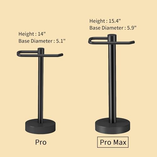 YUMORE Hand Towel Holder Stand Countertop, Pro Max Matte Black - Image 3