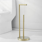 Free Standing Toilet Paper Roll Holder Stand with Reserve, Gold Brushed - Image 6