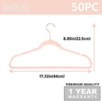 MIZGI Velvet Hangers 50 Pack Non Slip Heavy Duty Blush Pink Rose Gold Hooks - Image 2