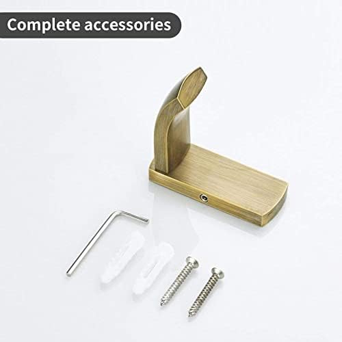 WINCASE Antique Brass Towel Hook, Bathroom Wall Robe Hooks Vintage Mounted, Rustic Bath Coat Clothes Hooks 4 Pack - Image 7