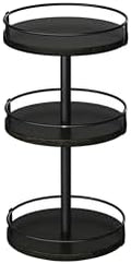 HOOBRO Lazy Susan Organizer, Rotating Spice Rack, 3-Tier Organizer, Turntable Spice Rack, Vertical Storage Organizer, for Kitchen Countertop, Vanity, Dining Table, Black BB09TL01 by HOOBRO
