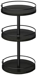 HOOBRO Lazy Susan Organizer, Rotating Spice Rack, 3-Tier Organizer, Turntable Spice Rack, Vertical Storage Organizer, for Kitchen Countertop, Vanity, Dining Table, Black BB09TL01 by HOOBRO
