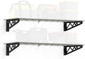 SafeRacks Steel Garage Wall Shelves 2-Pk w/Hooks, 300lb, Hammertone (12x36) by SafeRacks