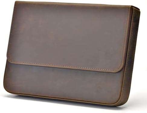 Lanxivi 12 Fountain Pen Case Genuine Leather Organizer, Crazy Horse Cowhide Leather Portable Pen Bag Pouch Drawer Style by LanxiviDirect
