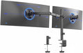 VIVO Dual Ultrawide Monitor Desk Mount, Heavy Duty Fully Adjustable Steel Stand, Holds 2 Computer Screens up to 38 inches and Max 22lbs Each, Black, STAND-V038 by VIVO