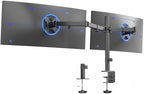 VIVO Dual Ultrawide Monitor Desk Mount, Heavy Duty Fully Adjustable Steel Stand, Holds 2 Computer Screens up to 38 inches and Max 22lbs Each, Black, STAND-V038 by VIVO
