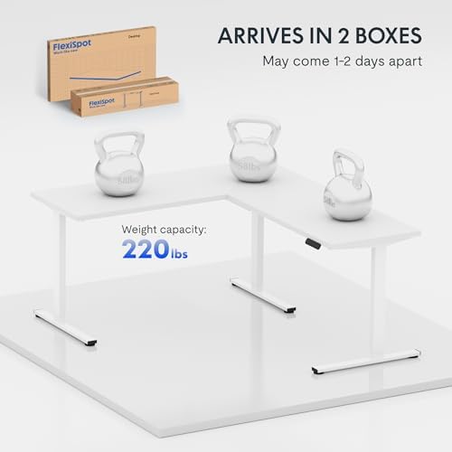 FLEXISPOT 71 x 63 Reversible L-Shaped Corner Standing Desk, White - Image 4