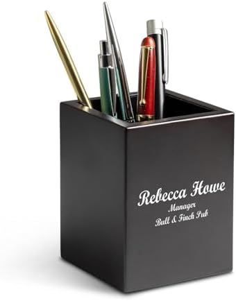 Executive Gift Shoppe | Cherry Finish Wood Personalized Pen and Pencil Cup by ExecutiveGiftShoppe