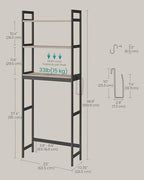 SONGMICS 3-Tier Bamboo Over The Toilet Storage, Adjustable Shelf, 66.9''H - Image 3