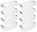 novelinks 4 Quart Clear Plastic Storage Containers with Lids (8 Pack) by novelinks