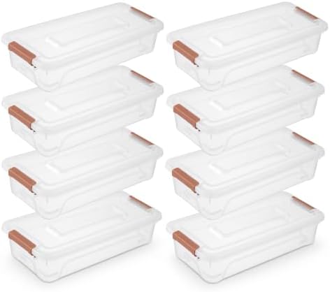 novelinks 4 Quart Clear Plastic Storage Containers with Lids (8 Pack) by novelinks