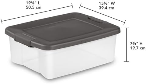 Sterilite ShelfTote, Clear Plastic Storage Bins, 25 Quart, 6-Pack - Image 3