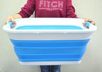 SAMMART 41L (10.8 gallon) Collapsible Plastic Laundry Basket - Foldable Pop Up Storage Container/Organizer - Portable Washing Tub - Space Saving Hamper/Basket (Rectangular, Sky Blue) - Image 7