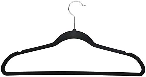 Simplify 10 Super Slim Velvet Huggable Hangers in Black - Image 2
