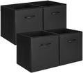 StorageWorks 13in Black Storage Cubes, Leather Cube Organizer Bins, 4-Pack by StorageWorks