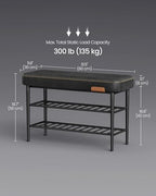 VASAGLE Shoe Bench, Synthetic Leather with Stitching, Loads 300 lb - Image 3