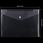 100 Pack Plastic Envelopes, 13x9 Inch Reusable Clear Polypropylene Envelope Folder with Snap Closure, A4 Size Envelope Waterproof File Folders for Home, Office Supplies - Image 2