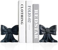 Metal Bookends Set of 2, Heavy Duty Book Ends for Heavy Books, Black Decorative Bookends for Shelves Desk Office Home Decor by MSUMPTU