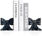 Metal Bookends Set of 2, Heavy Duty Book Ends for Heavy Books, Black Decorative Bookends for Shelves Desk Office Home Decor by MSUMPTU