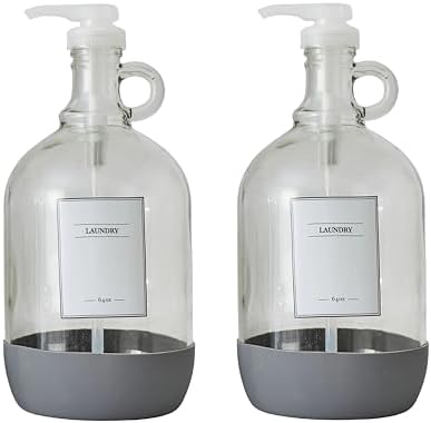 Laundry Detergent Dispenser Set, Clear & White, 128 Fluid oz, 4Pc - Image 3